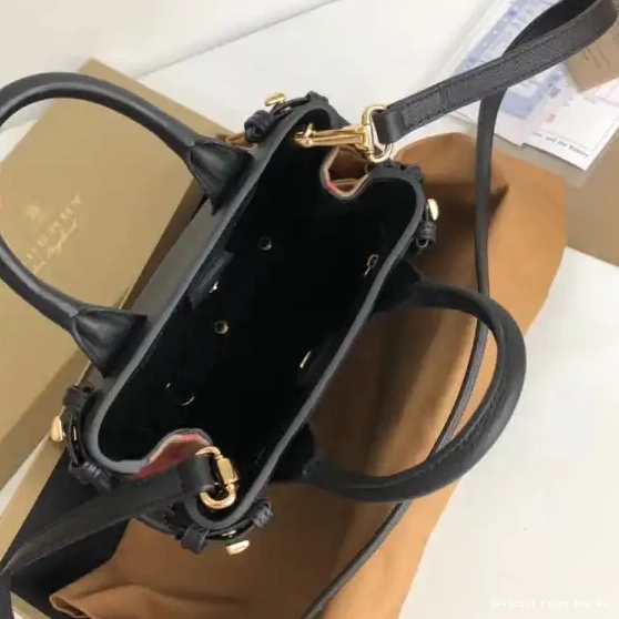 Official First Bag Ru The Banner Leather Baby Burberry Check House and in 0602